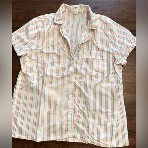 J. Crew Factory Short-Sleeve Pajama Set W/ Cropped Pant Women's Size Medium